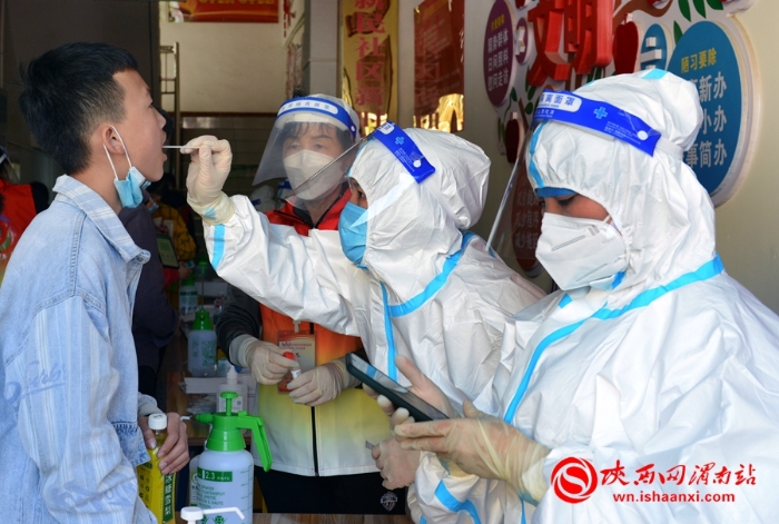 临渭区：开展全员核酸检测 筑牢疫情防控防线（组图）